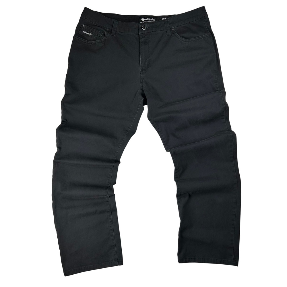 Ecko‎ Unltd Mens Slim Straight Pants Black Cotton Stretch Size 38x32